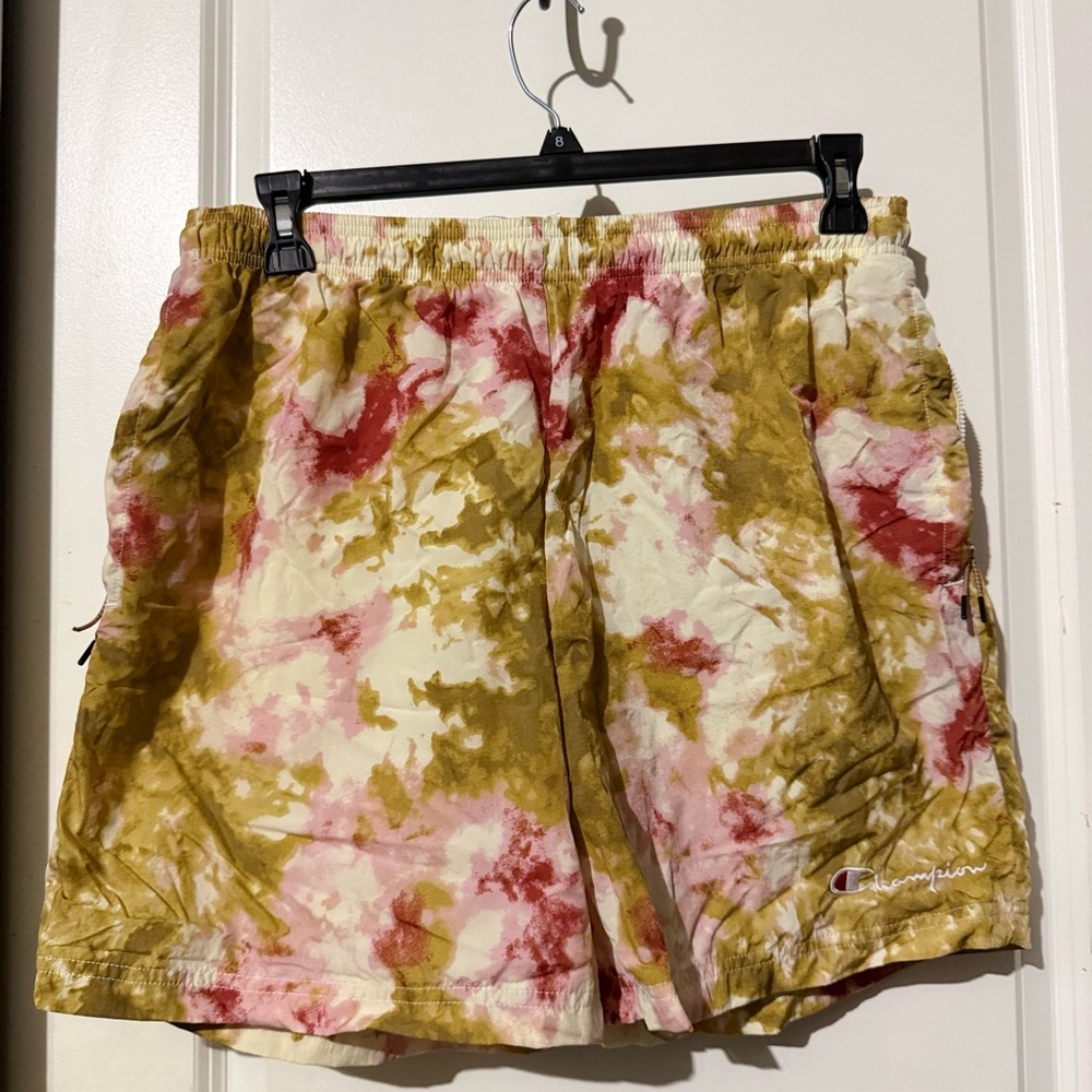 Champion Men's Athletic Shorts - Pink and Gold Tie-Dye